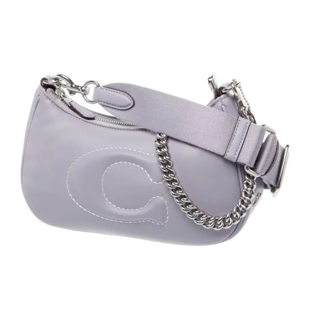 Coach Lilac Leather Crossbody with Chain Strap